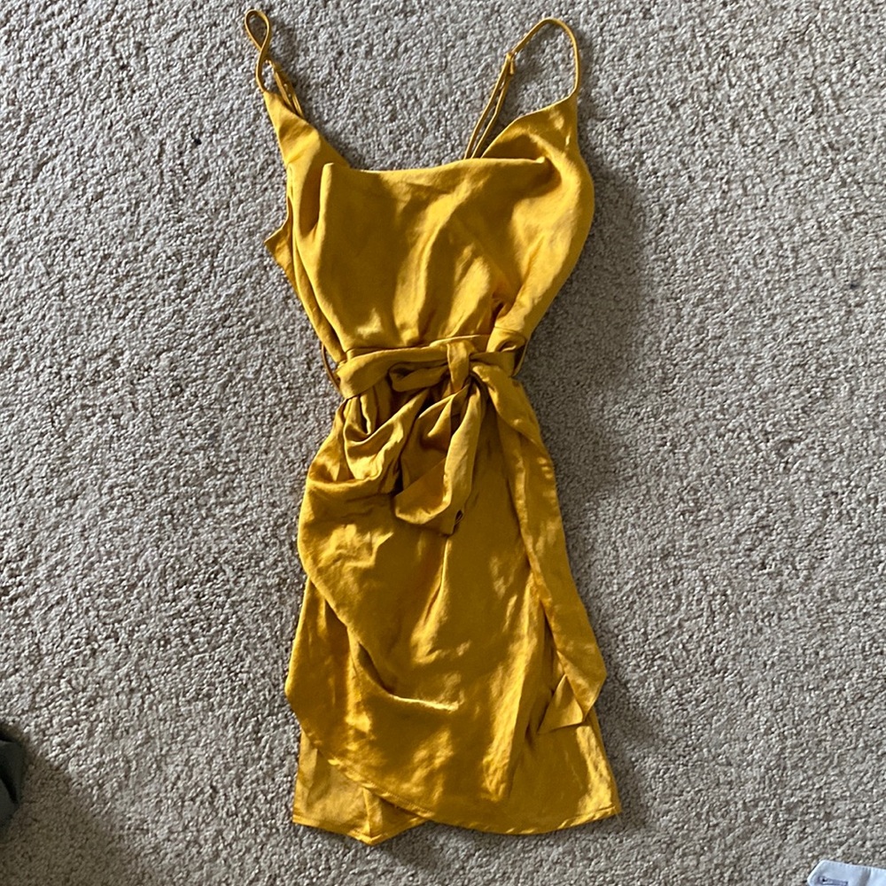 Metallic gold mini dress